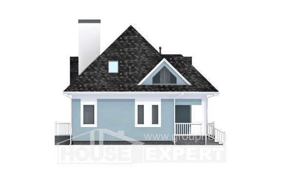 110-001-Л Проект двухэтажного дома мансардой, небольшой домик из пеноблока Богородск, House Expert