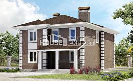 185-002-П Проект двухэтажного дома, бюджетный загородный дом из газосиликатных блоков Балахна, House Expert