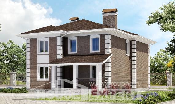 185-002-П Проект двухэтажного дома, бюджетный загородный дом из газосиликатных блоков Балахна, House Expert