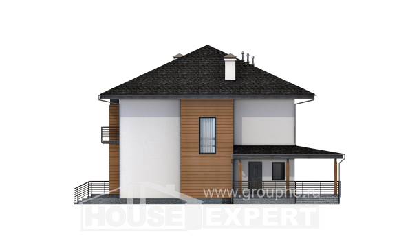 245-001-П Проект двухэтажного дома, средний коттедж из керамзитобетонных блоков, Арзамас