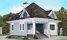 110-001-Л Проект двухэтажного дома мансардный этаж, скромный загородный дом из газосиликатных блоков Кстово, House Expert