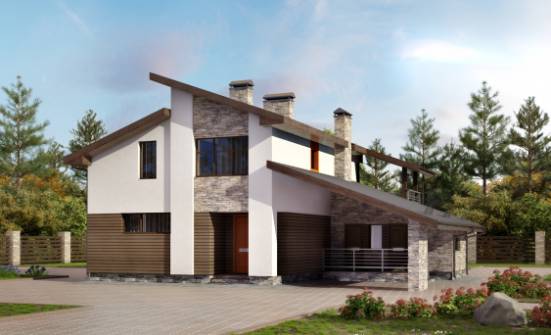 200-010-П Проект двухэтажного дома с мансардным этажом, гараж, средний дом из керамзитобетонных блоков Бор | Проекты домов от House Expert
