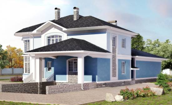 620-001-П Проект трехэтажного дома, гараж, большой загородный дом из блока Урень | Проекты домов от House Expert
