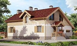 165-002-П Проект двухэтажного дома с мансардным этажом, гараж, простой домик из керамзитобетонных блоков Балахна, House Expert