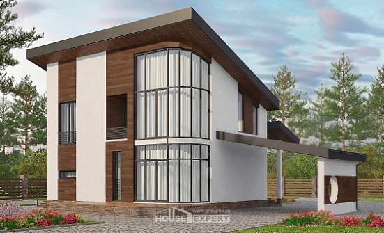 230-001-П Проект двухэтажного дома мансардный этаж, уютный загородный дом из кирпича, Саров
