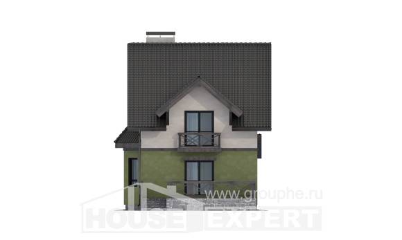 120-003-П Проект двухэтажного дома мансардный этаж, современный загородный дом из газосиликатных блоков Выкса, House Expert