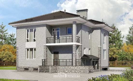 275-004-П Проект трехэтажного дома, гараж, огромный коттедж из кирпича Нижний Новгород | Проекты домов от House Expert
