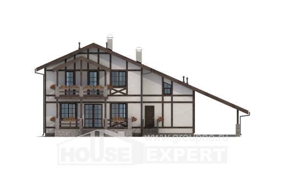 250-002-Л Проект двухэтажного дома мансардный этаж, гараж, красивый дом из кирпича Бор, House Expert