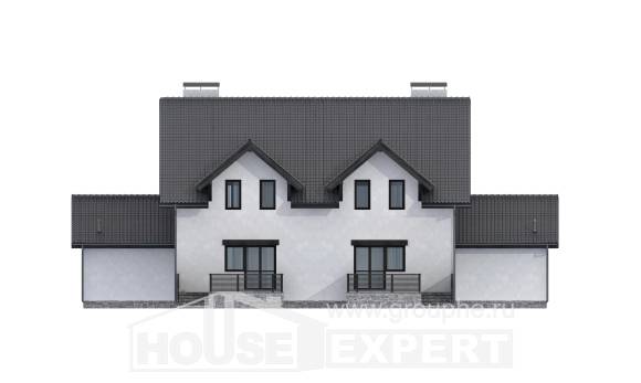 290-003-П Проект двухэтажного дома с мансардным этажом, красивый загородный дом из твинблока Кстово, House Expert