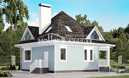 110-001-Л Проект двухэтажного дома мансардный этаж, красивый загородный дом из арболита Выкса, House Expert