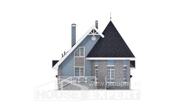 170-003-П Проект двухэтажного дома мансардой, компактный дом из поризованных блоков, Кстово