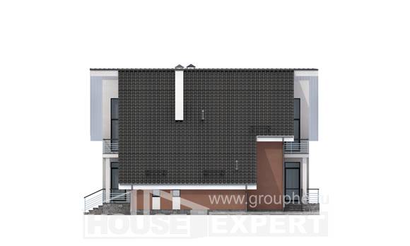 200-007-П Проект двухэтажного дома с мансардой и гаражом, средний дом из керамзитобетонных блоков, Лысково