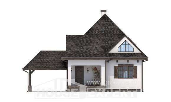 110-002-Л Проект двухэтажного дома с мансардным этажом и гаражом, классический дом из керамзитобетонных блоков Саров, House Expert