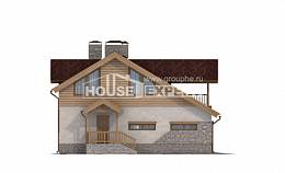 165-002-П Проект двухэтажного дома с мансардой, гараж, классический коттедж из теплоблока Бор, House Expert