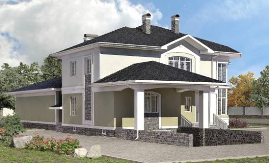 620-001-Л Проект трехэтажного дома и гаражом, красивый дом из блока Арзамас | Проекты домов от House Expert
