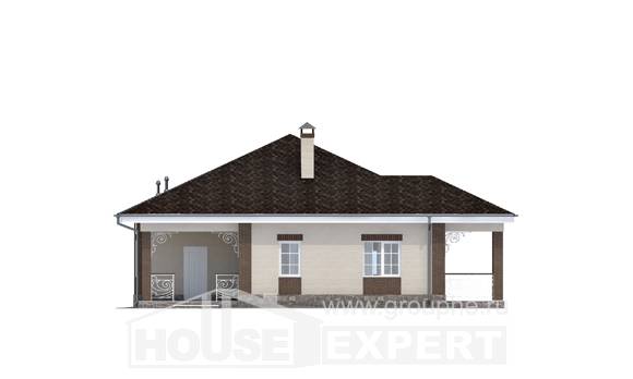 100-004-Л Проект одноэтажного дома, небольшой домик из арболита, Лысково