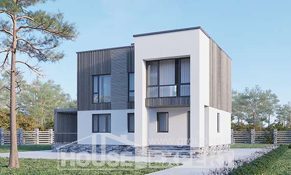 150-017-П Проект двухэтажного дома, простой домик из керамзитобетонных блоков, Заволжье