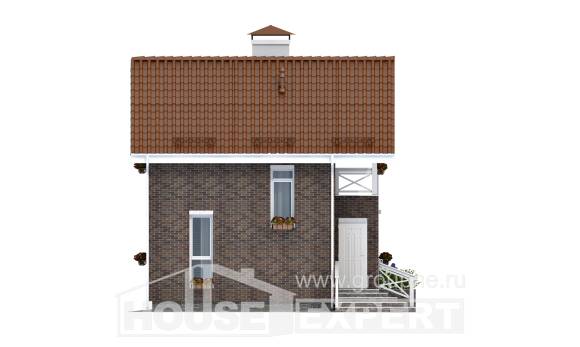 045-001-Л Проект двухэтажного дома с мансардой, миниатюрный дом из газобетона Кстово, House Expert