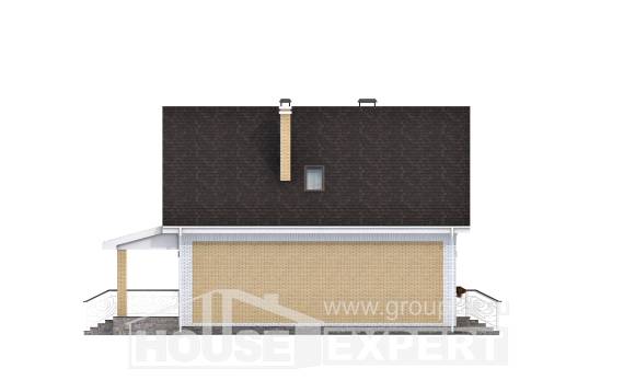 130-004-П Проект двухэтажного дома с мансардой, недорогой загородный дом из блока, Богородск