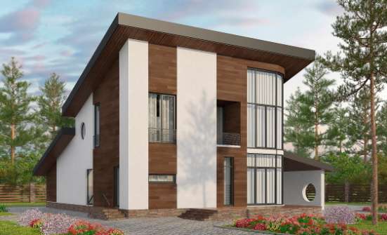 230-001-П Проект двухэтажного дома мансардный этаж, уютный загородный дом из кирпича, Саров